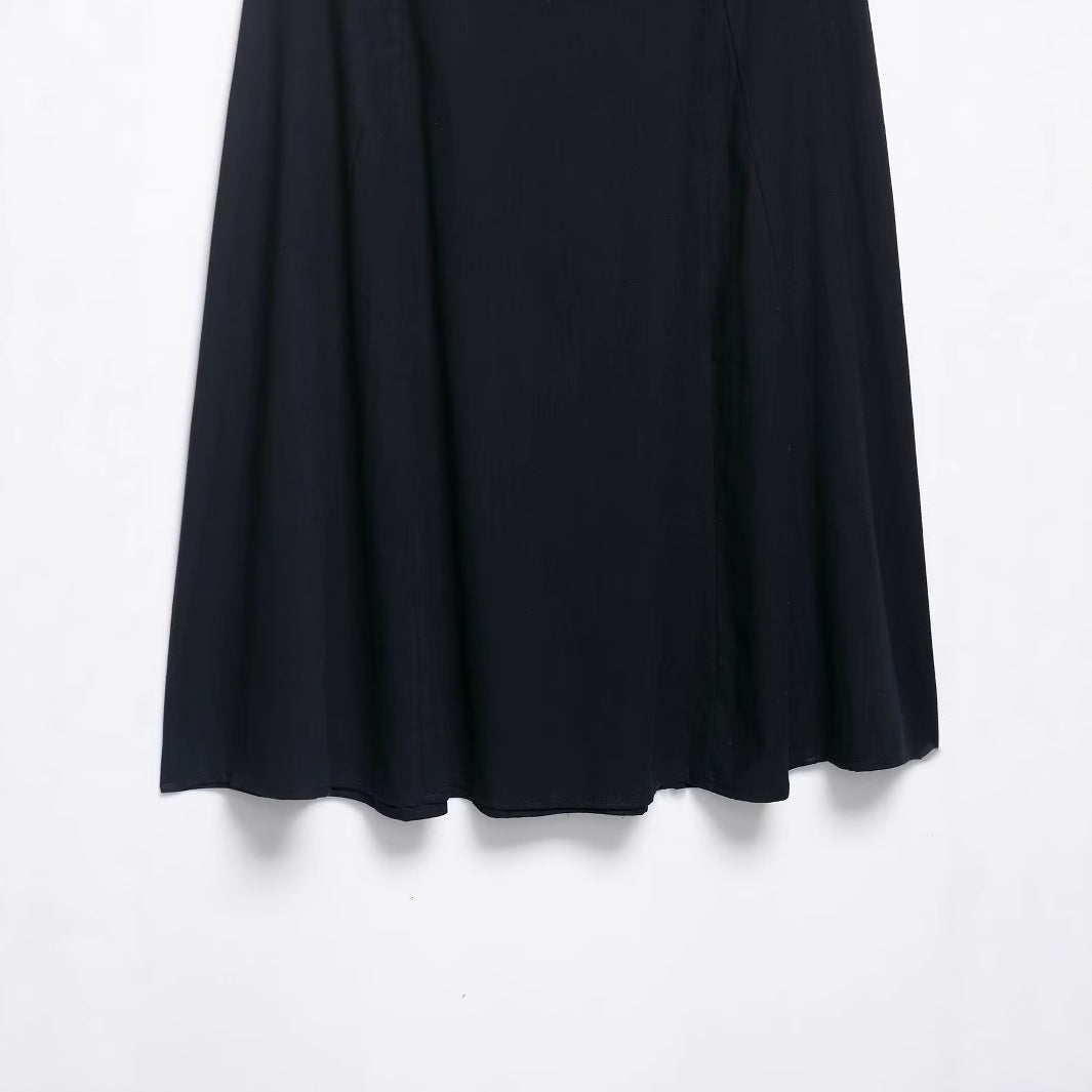 Women's Slim Fit A-Line Midi Skirt with Patterned Waist Belt - Image 4