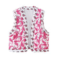 Women's Quilted Paisley Vest - Vintage Harajuku Style V-Neck