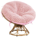 HOMBYS Fluffy Shaggy Cover for Papasan Chair Cushion Plush Faux Fur Slipcover ONLY (Without Cushion) Removable Soft Papasan Cushion Covers with 8 Ties (Pink 50"x50")