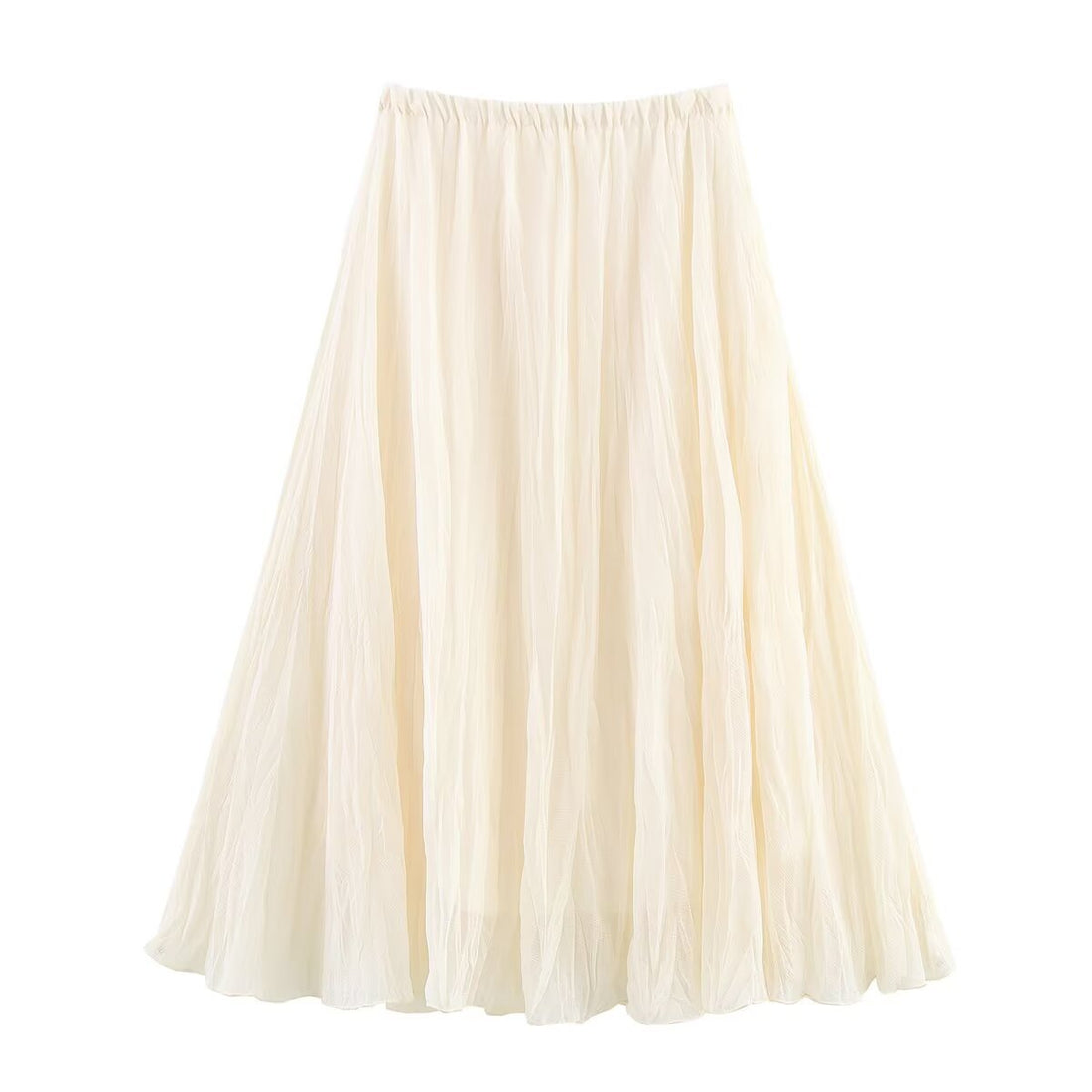 Harajuku Pleated Elastic Waist Long Skirt for Women - Sunflower, Pink - Image 4