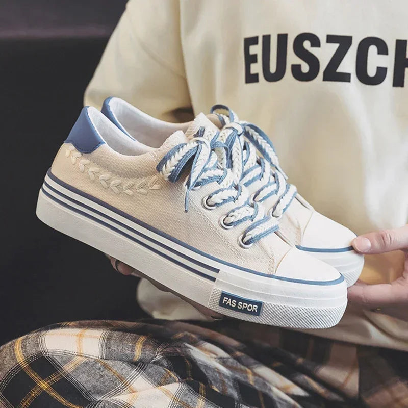 Women’s Platform Canvas Chunky Sneakers Height Increasing