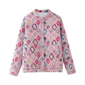 Women's Harajuku Pink Quilted Floral Print Cotton Jacket - Image 6