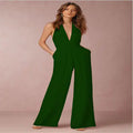 Women's Sleeveless Halter Neck Wide Leg Jumpsuit - Image 19
