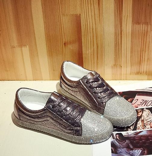 Women's Golden Silver Bling Sneakers - Image 2