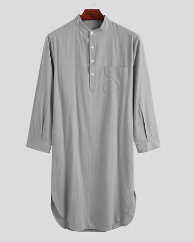 Middle Eastern Muslim Stand Collar Robe