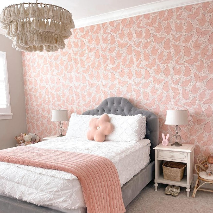 Ellie Removable Wallpaper in Blush Pink and Sage Green Bohemian