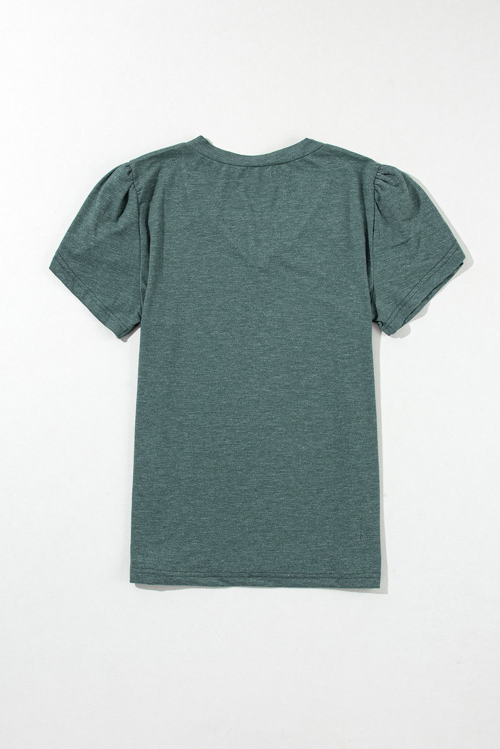 Mist Green Petal Sleeve V Neck T Shirt | Elegant Casual Top