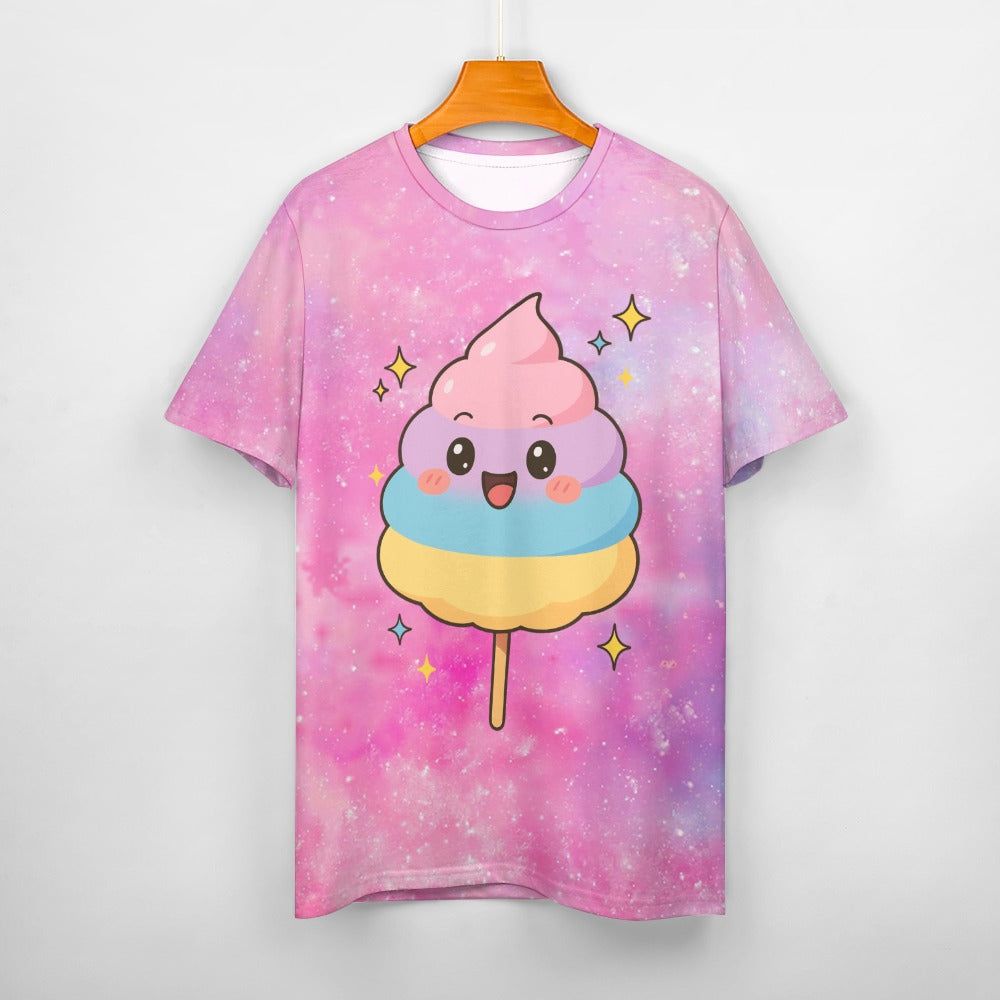 Women's Cotton Candy Galaxy Print Graphic T-Shirt Casual Tee - Image 3