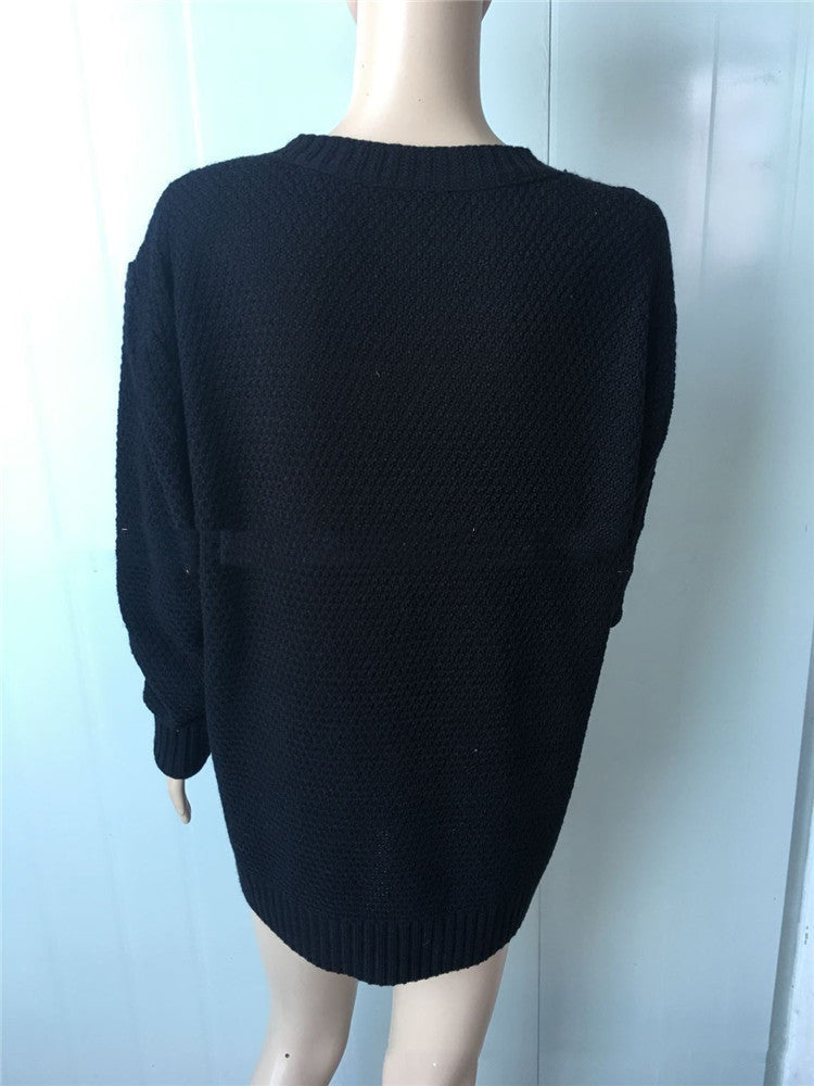 Bat Sleeve Knit Cardigan Sweater Loose Jacket