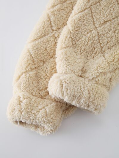 Women's Fuzzy Zip-Up Jacket with Pockets - Casual Streetwear