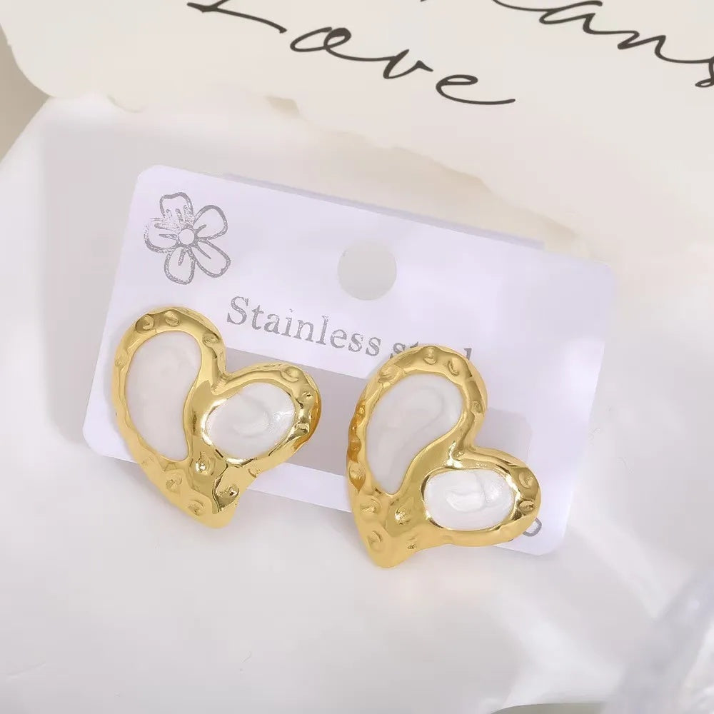 Minimalist Stainless Steel Oil-Dripping Earrings for Women