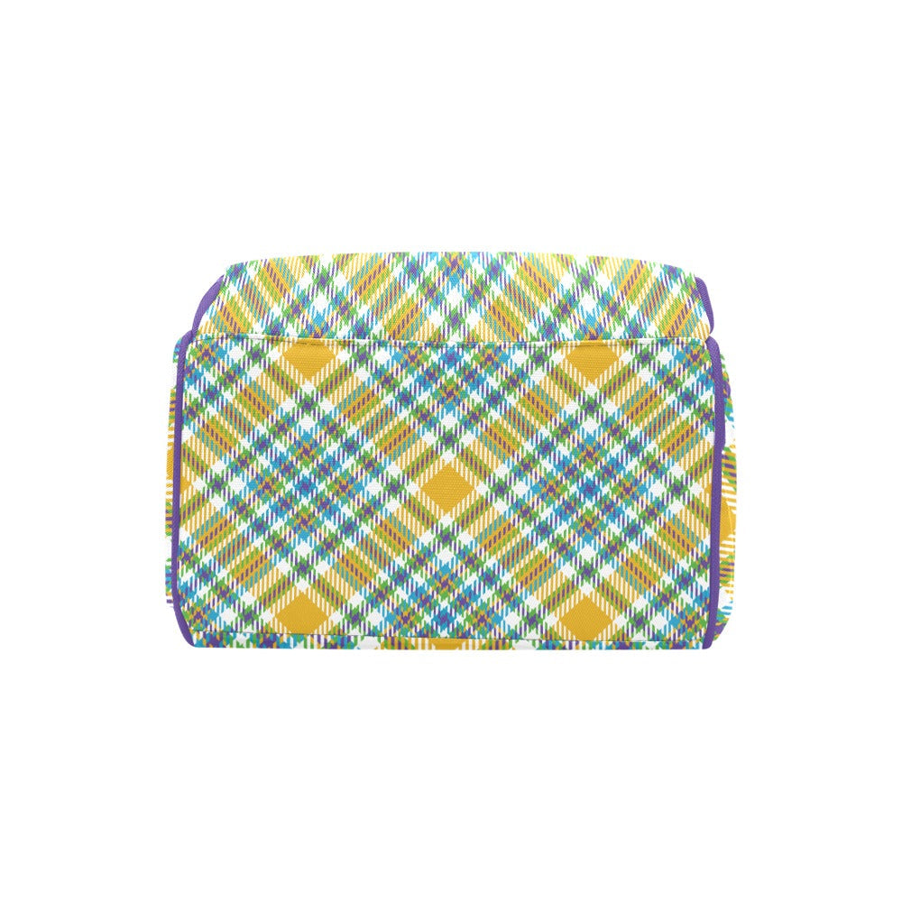 Yellow Plaid Multi-Function Backpack for School Travel and Daily - Image 10