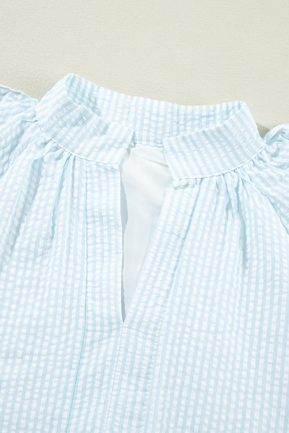 Blue Striped Ruffled Mini Dress: Playful Casual Summer Style