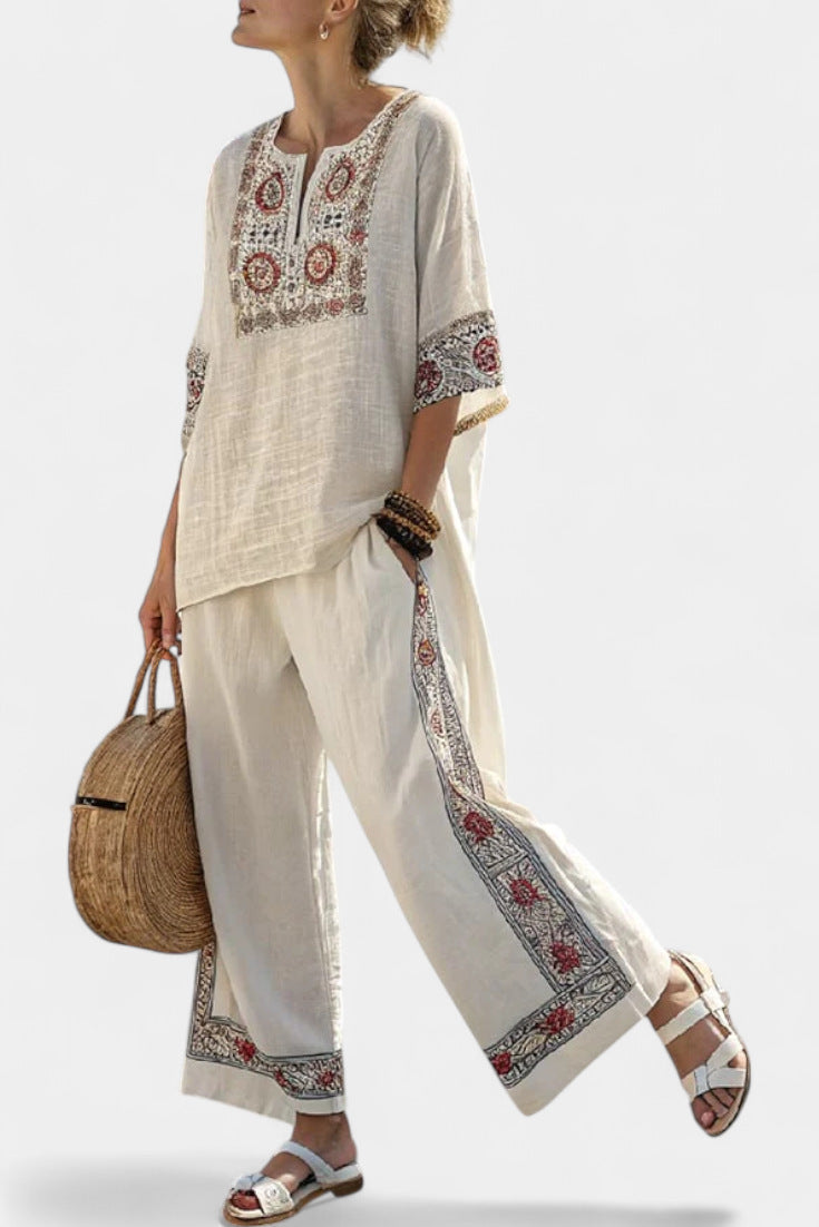 Women's Beach Vacation Two Piece Set Loose Casual Summer Outfit - Image 8