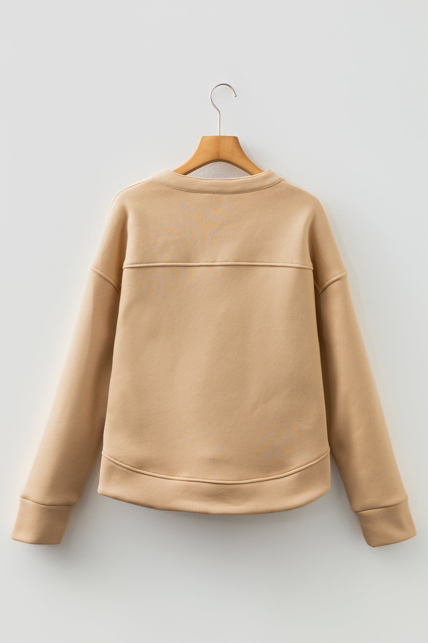 Light Beige Grommet V Neck Sweatshirt | French Design