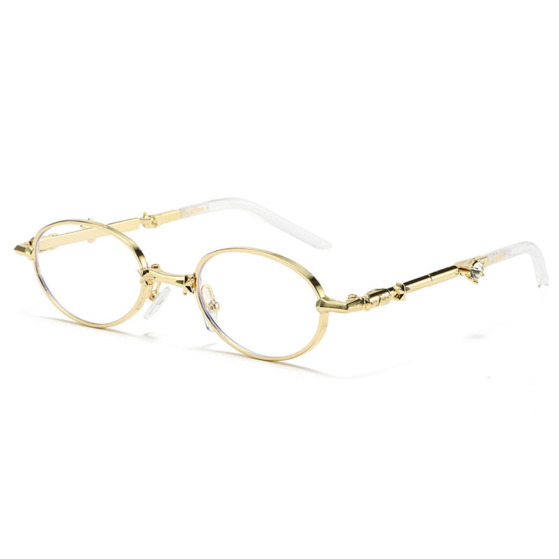 Foldable Small Frame Sunglasses with Tinted Lenses for Women