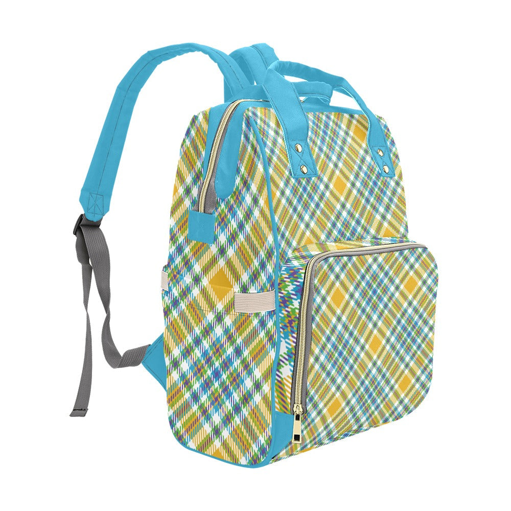 Yellow Plaid Multi-Function Backpack for School Travel and Daily - Image 13