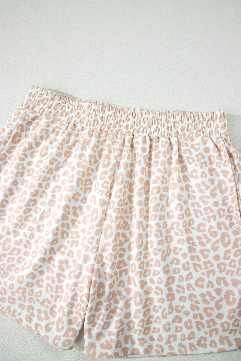Leopard Zip Polo Top & Elastic Shorts Set
