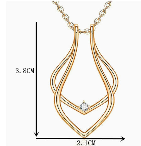 Minimalist Geometric Ring Holder Pendant Necklace for Women