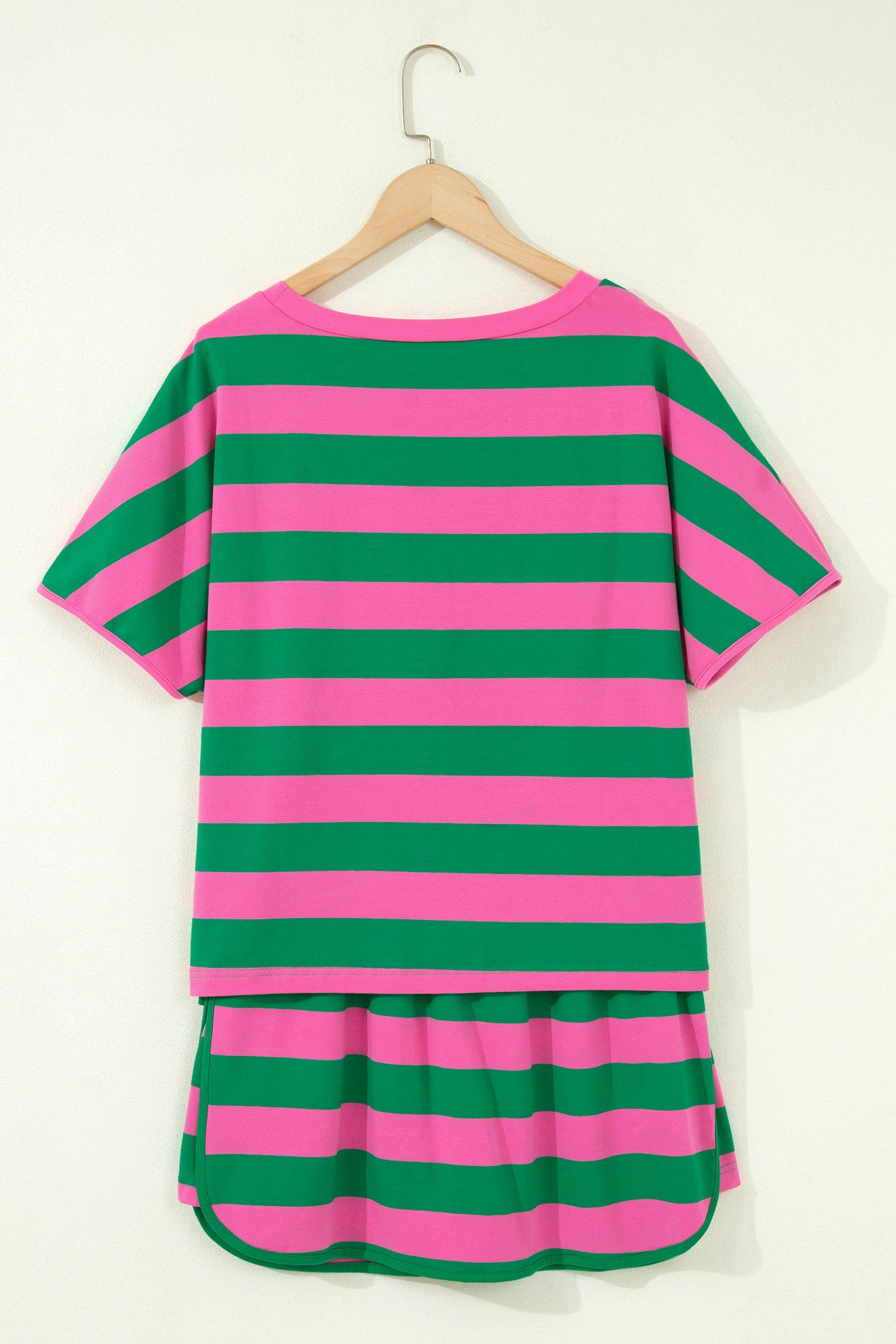 Yellow Stripe Dolman Tee and Drawstring Skort Athletic 2Pc Set