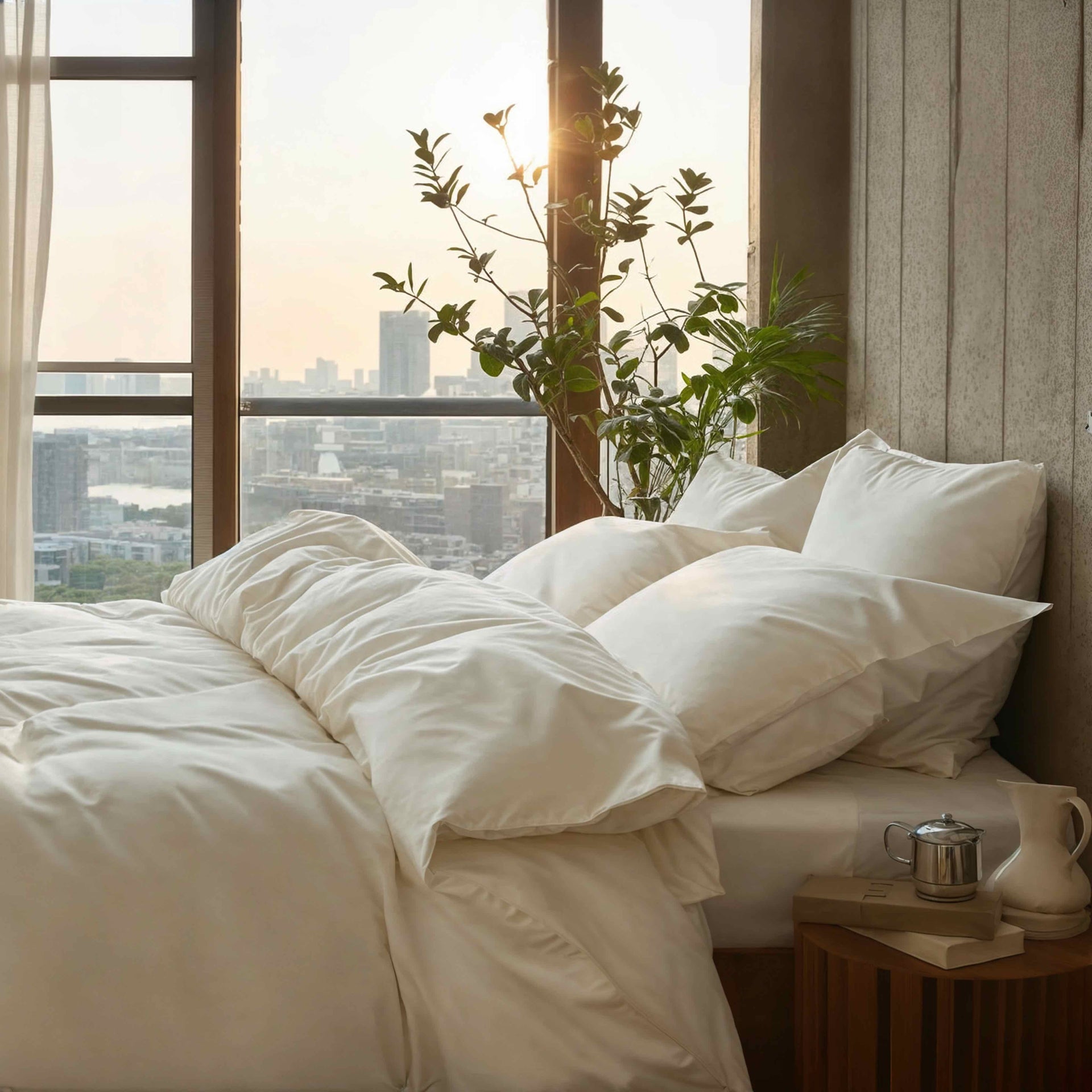 Australian Cotton Sateen Sheet Set in Solid and Stripe - Image 12