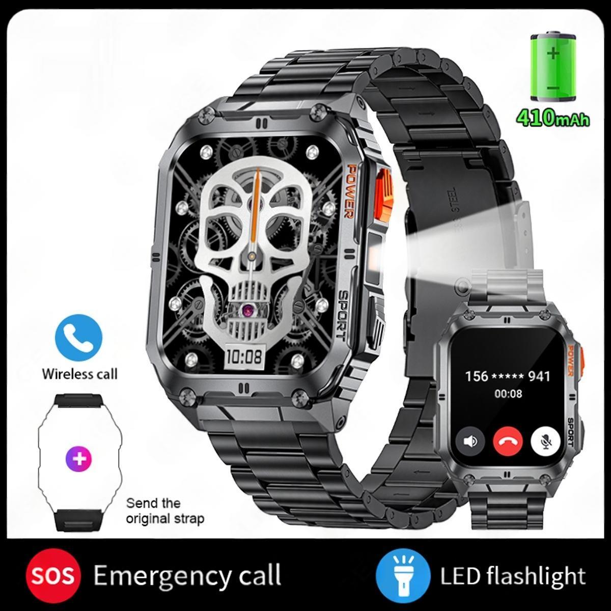 Mens Smart Call Watch Multi-function Alarm Weather Heart Rate And Music
