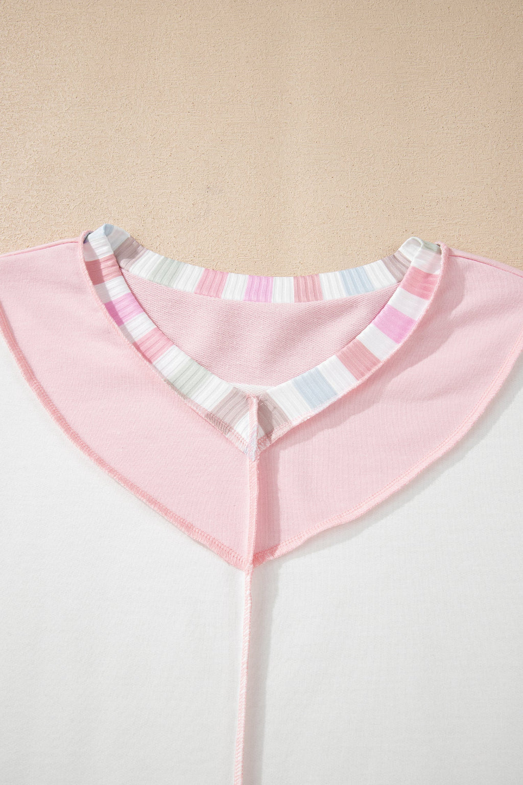 Colorblock Stripe V-Neck Long Sleeve Top