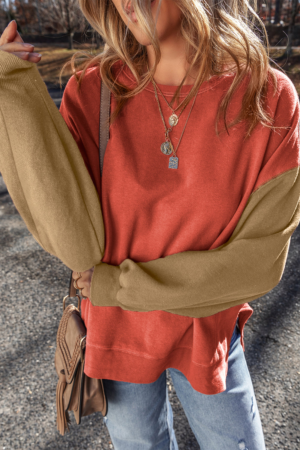 Ella Patchwork Drop Shoulder Pullover