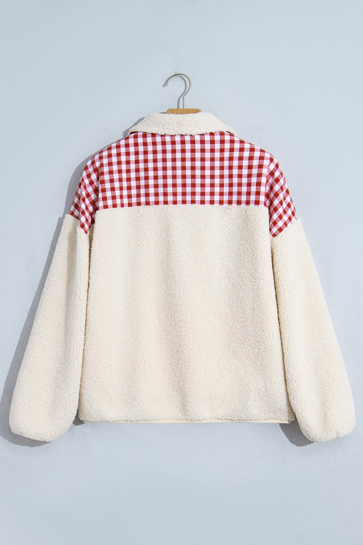 Merry Christmas Gingham Patchwork Fleece Sweatshirt