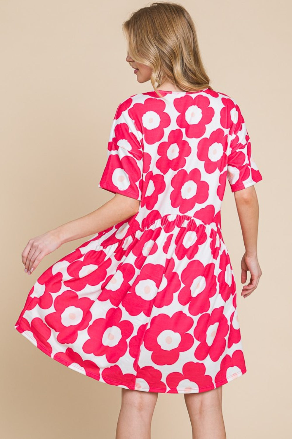 Trendy Floral Ruched Mini Dress Comfortable Summer Style