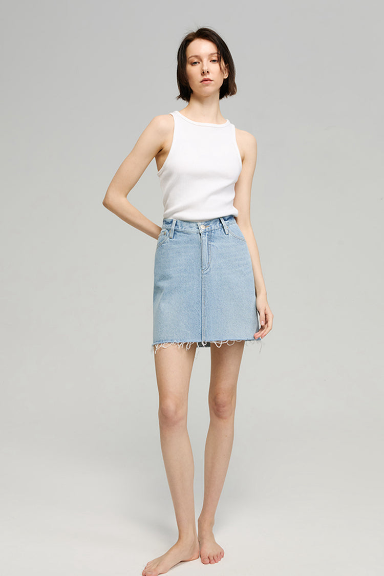 High-Rise Mini Skirt in Waterfalls