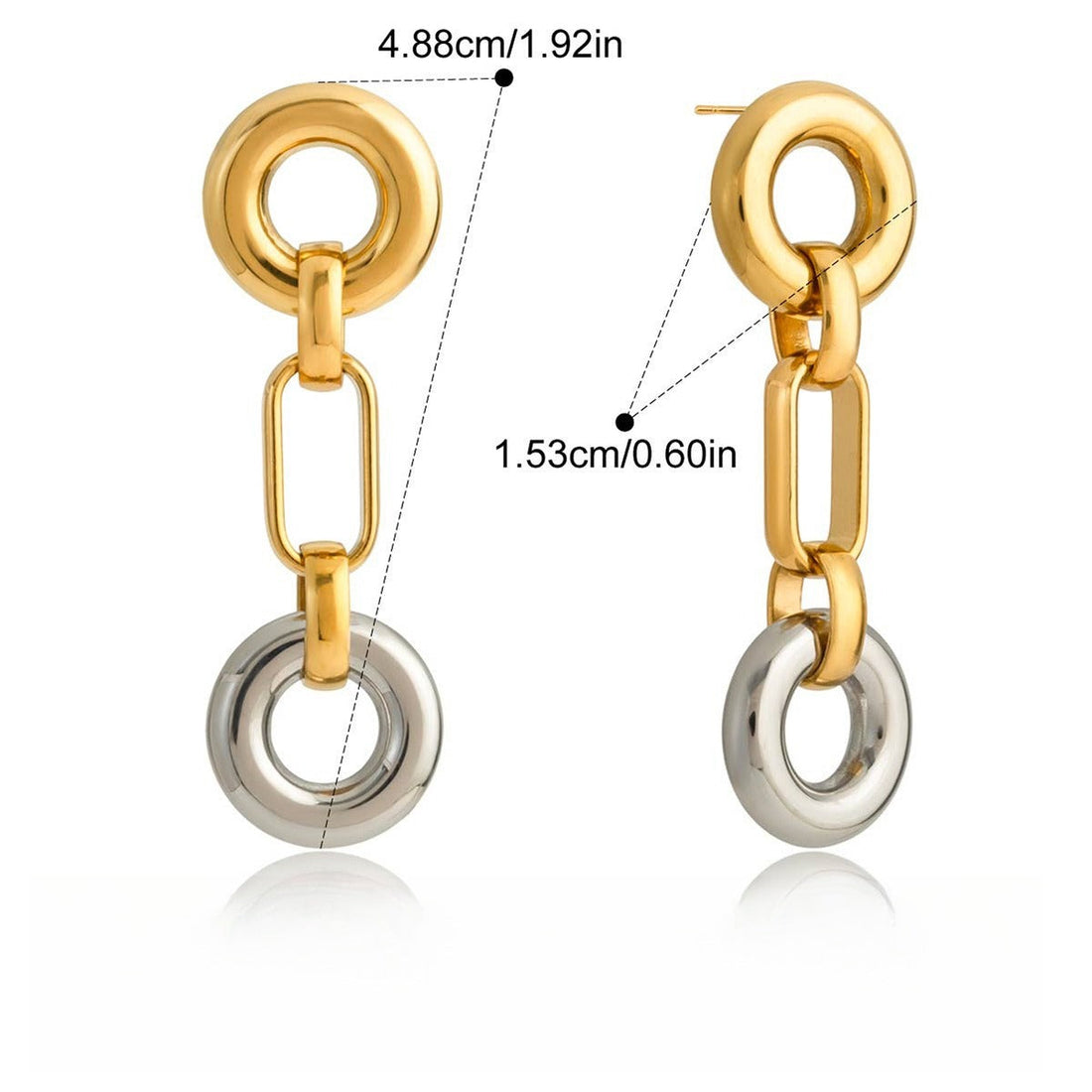 Sophisticated 18K Gold Hoop Stud Earrings in Titanium Steel