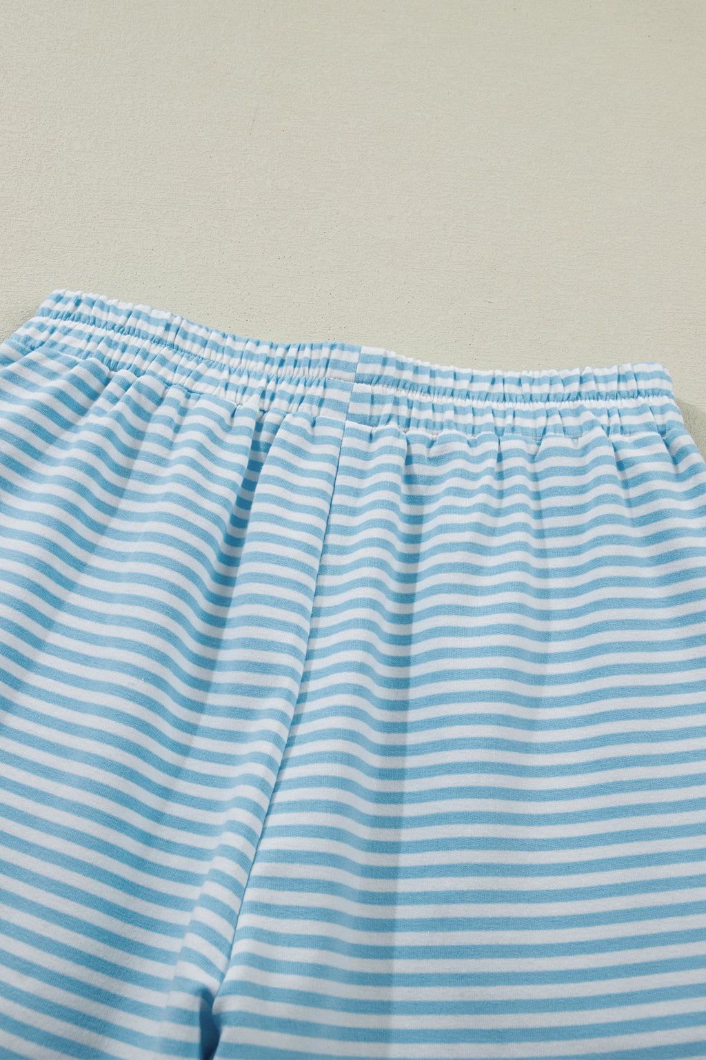 Stripe Contrast Mock Neck Tee & Shorts Set
