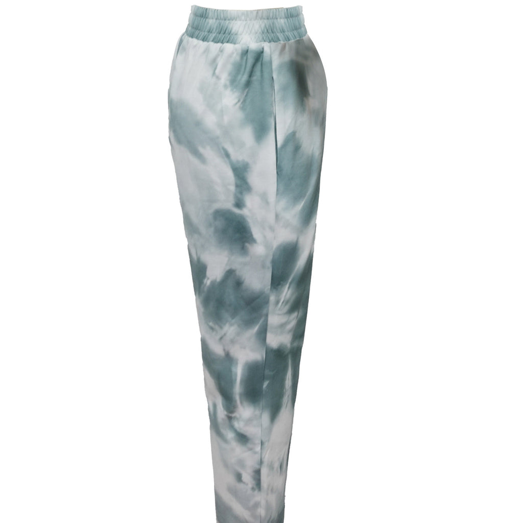 Women's White Tie-Dye Relaxed Jogger Pants