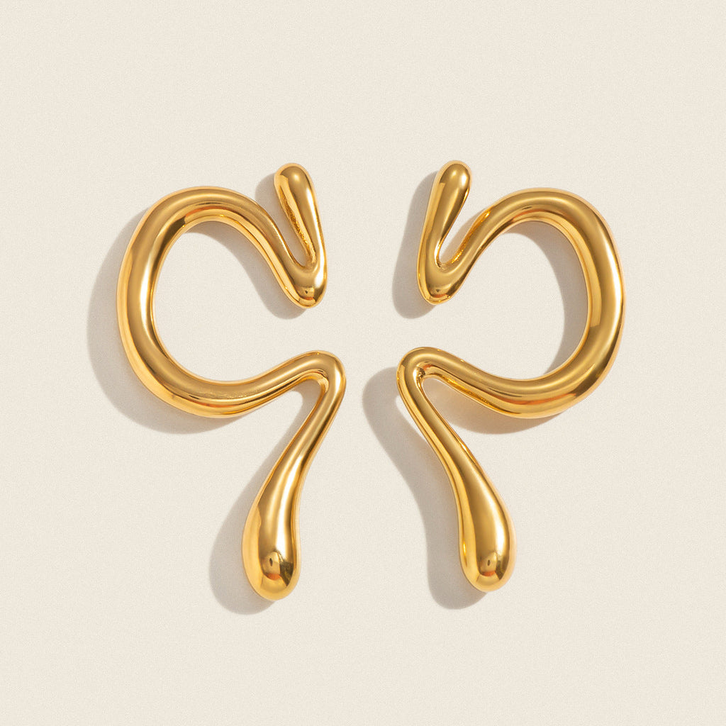 Womens Niche-Design Stainless Steel Geometric Ear Cuff