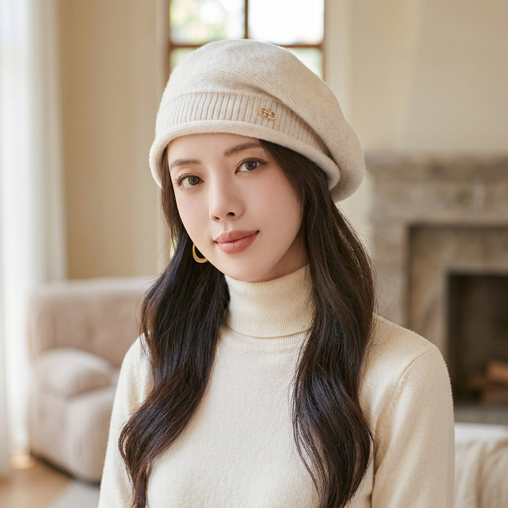 Women’s All-Match Knit Winter Hat – Dome Polyester Beanie