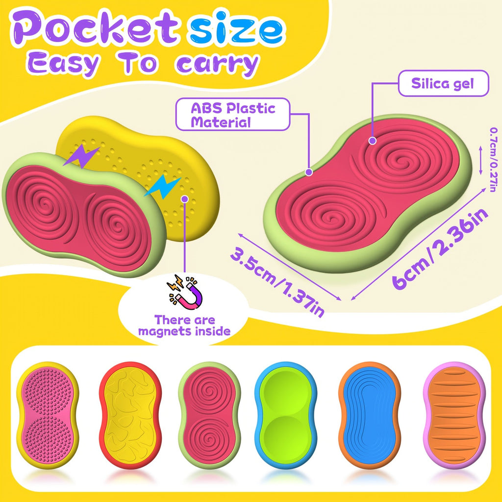 6Piece Magnetic Slider Fidget Toy Set Focus Aid