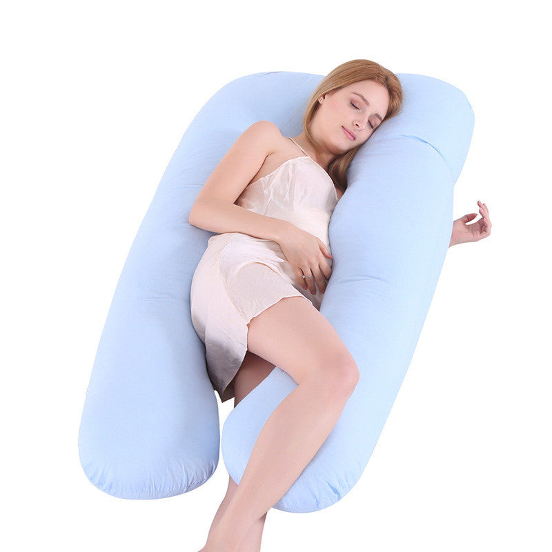 U-Shaped Maternity Pregnancy Pillow with Cooling Ice Silk Cover