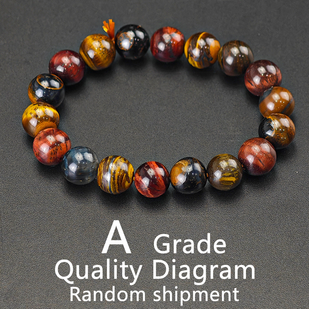 Natural Tricolor Tigers Eye Stone Beaded Bracelet