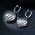 S925 Sterling Silver Leaf Pave Moissanite Teardrop Dangle Earrings