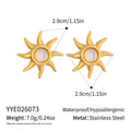 Sun Natural Stone Stud Earrings For Women