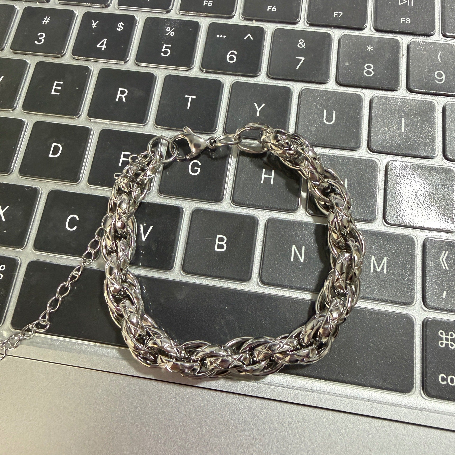 Minimalist Braided Twist Titanium Steel Bracelet for Men & Women