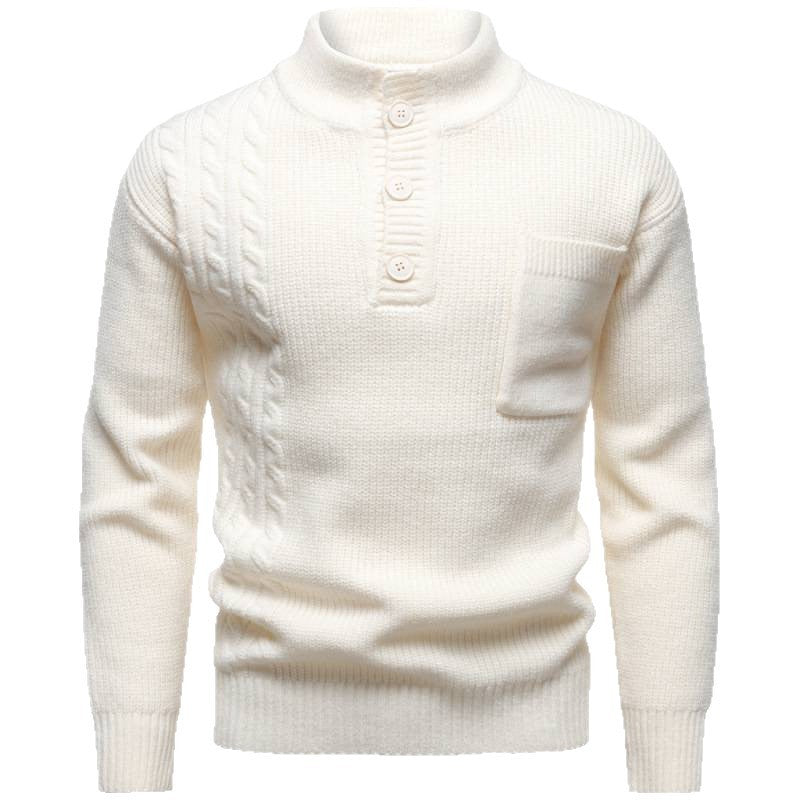 Men's British Style Henry Stand Collar Batwing Sweater