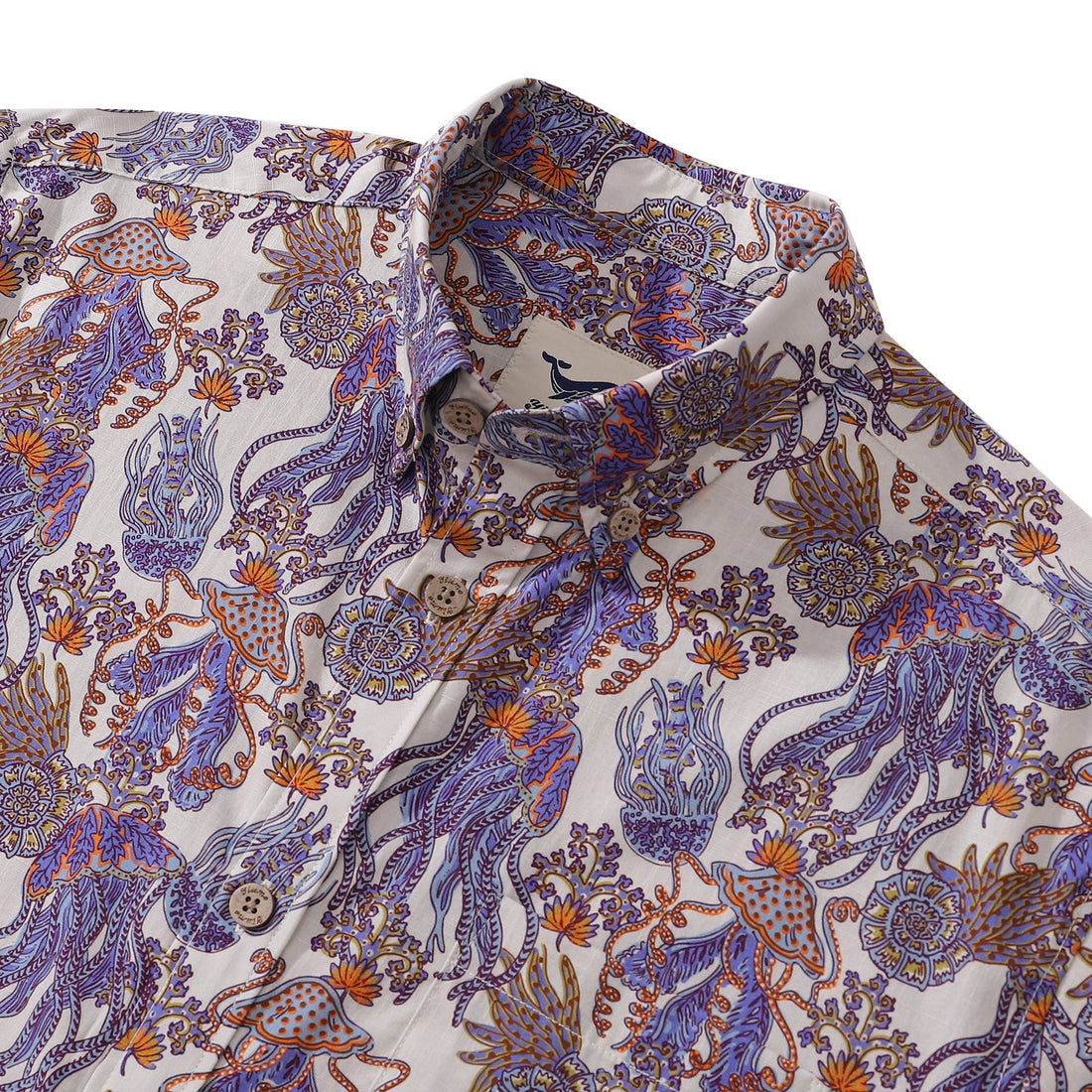 Men's Undersea World Print Cotton Hawaiian Shirt Short Sleeve