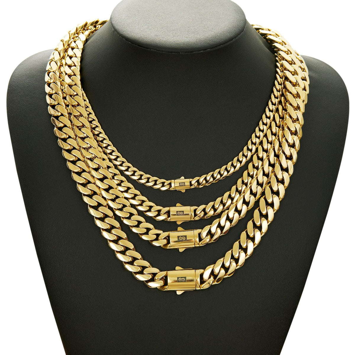 14K Vacuum-Plated Stainless Steel Mens Necklace