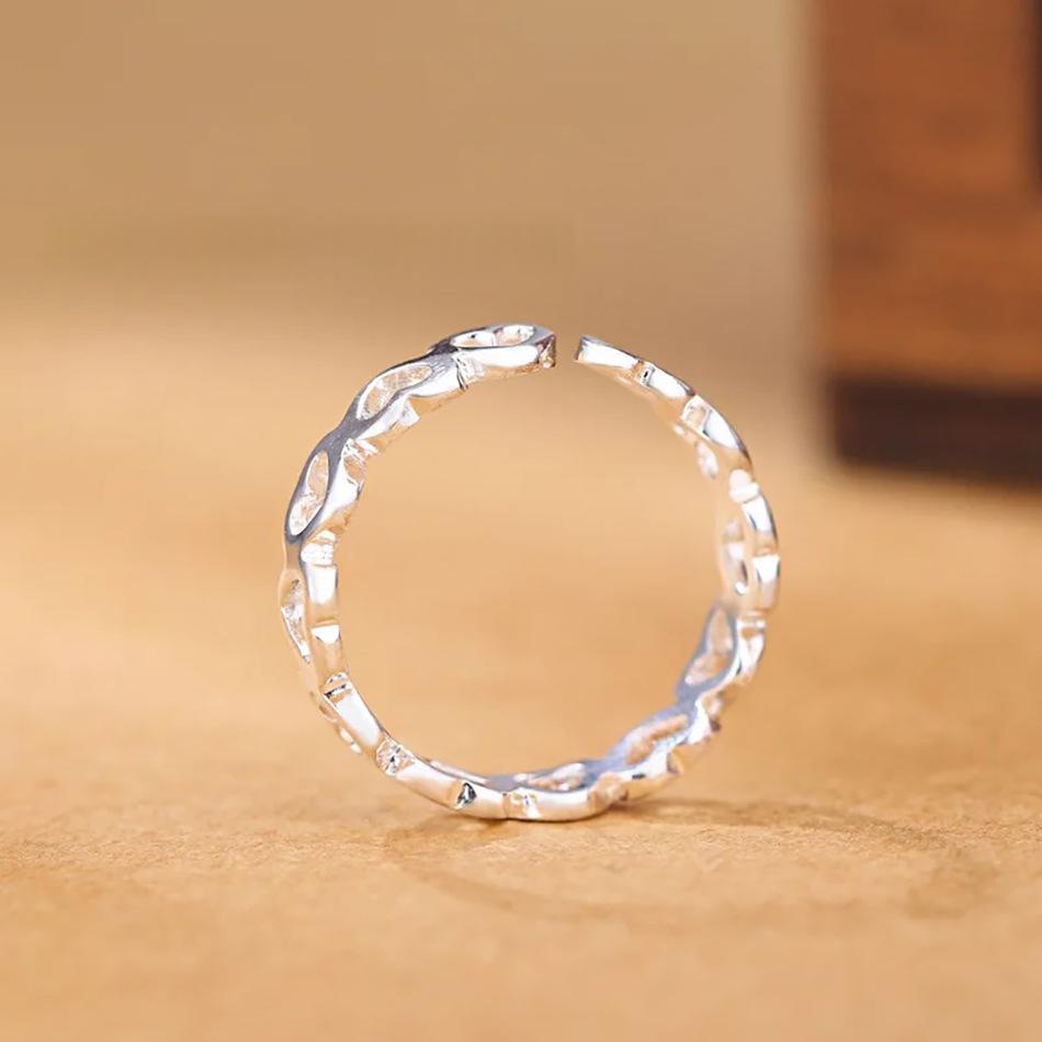 Sterling Silver Heart-shaped Ring For Women