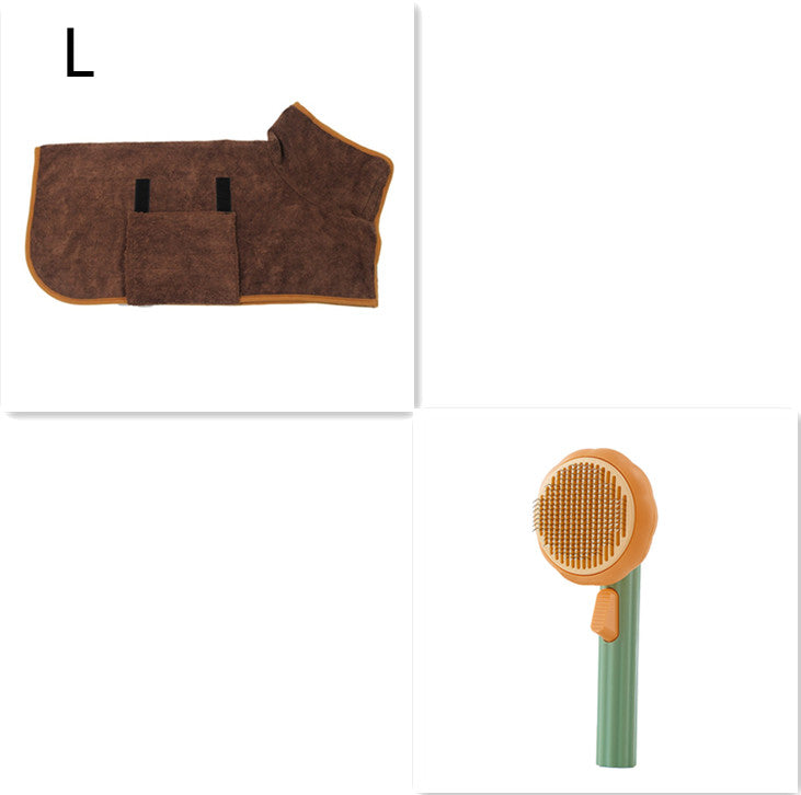 Modern Minimalist Self-Cleaning Pet Grooming Brush - 8-Inch Comb