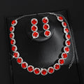 Cross-Border Hot-Selling Full Round Diamond Necklace Set Bridal Jewelry European And American Style Banquet Fashion Jewelry Set High-End
