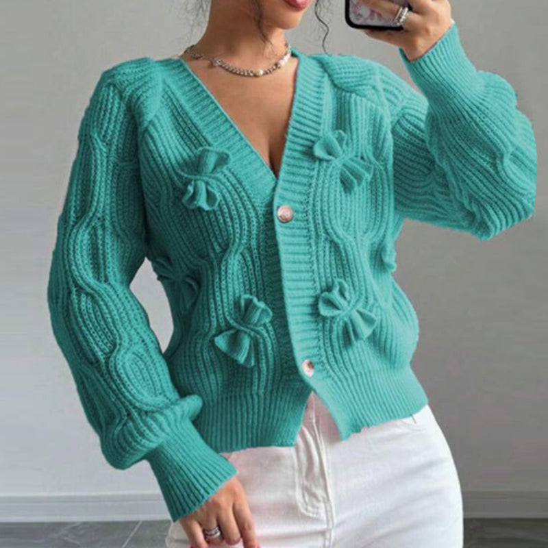 Women's Bow Cropped Cardigan