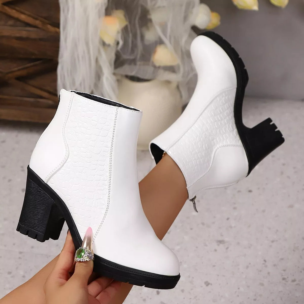 Point Toe Block Heel Boots | Sleek Pointed Heel Ankle Boot